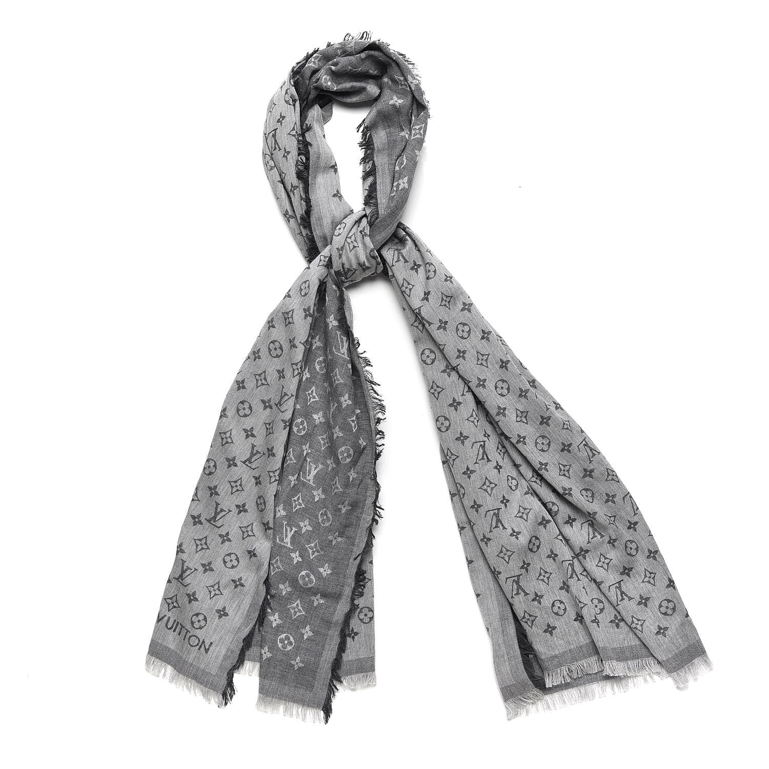 Louis Vuitton Cotton Monogram Essential Stole Gris 1 of 5