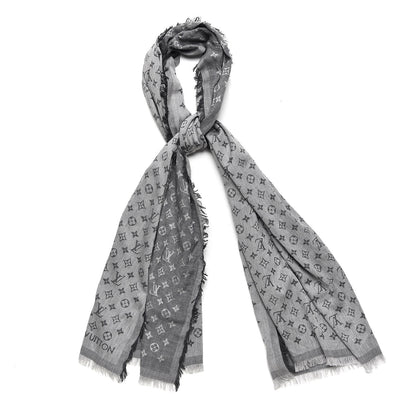 Louis Vuitton Cotton Monogram Essential Stole Gris 1 of 5