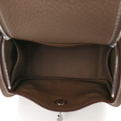 Hermes Taurillon Clemence Mini Lindy 20 Etoupe 5 of 10