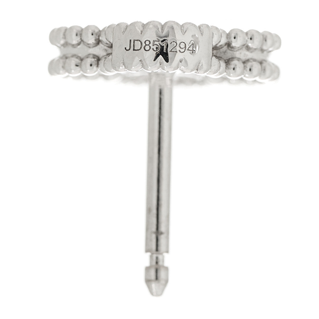 Van Cleef & Arpels 18K White Gold Diamond Sweet Alhambra Earrings 4 of 5