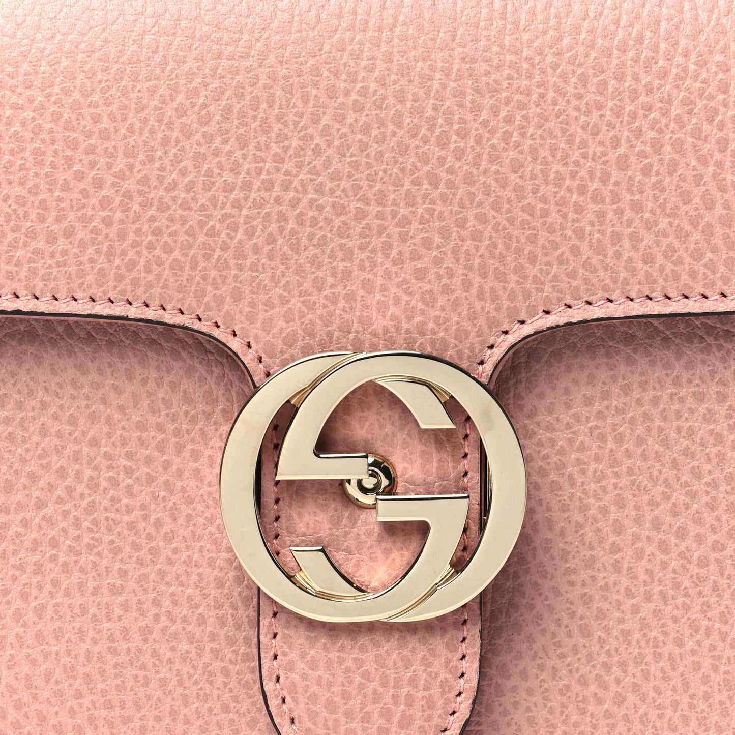 Dollar Calfskin Small Interlocking G Shoulder Bag Soft Pink