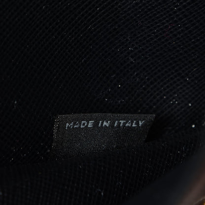 Prada Saffiano Metal Oro Chain Wallet Nero Black 8 of 9