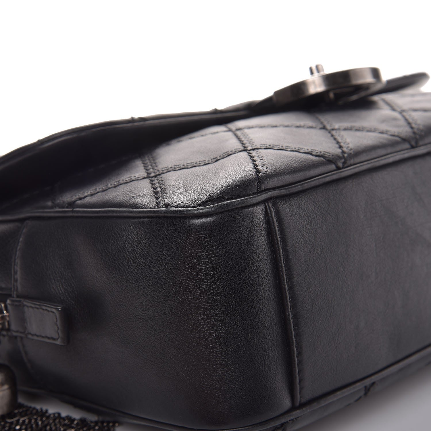 Chanel Calfskin Quilted Jumbo Coco Sporran Flap Black 10 of 13