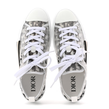 Christian Dior Technical Canvas Oblique Mens B23 Low Top Sneaker 43 White Black 2 of 10
