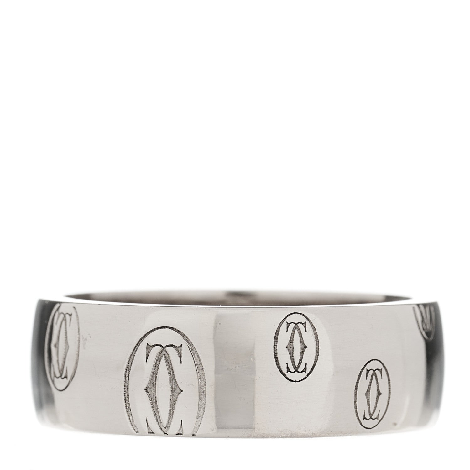 Cartier 18K White Gold 8mm Happy Birthday Band Ring 65 11.25 1 of 6
