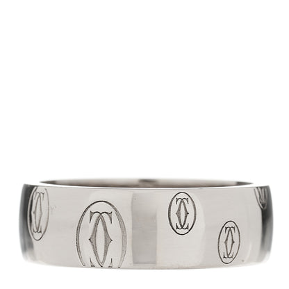 Cartier 18K White Gold 8mm Happy Birthday Band Ring 65 11.25 1 of 6