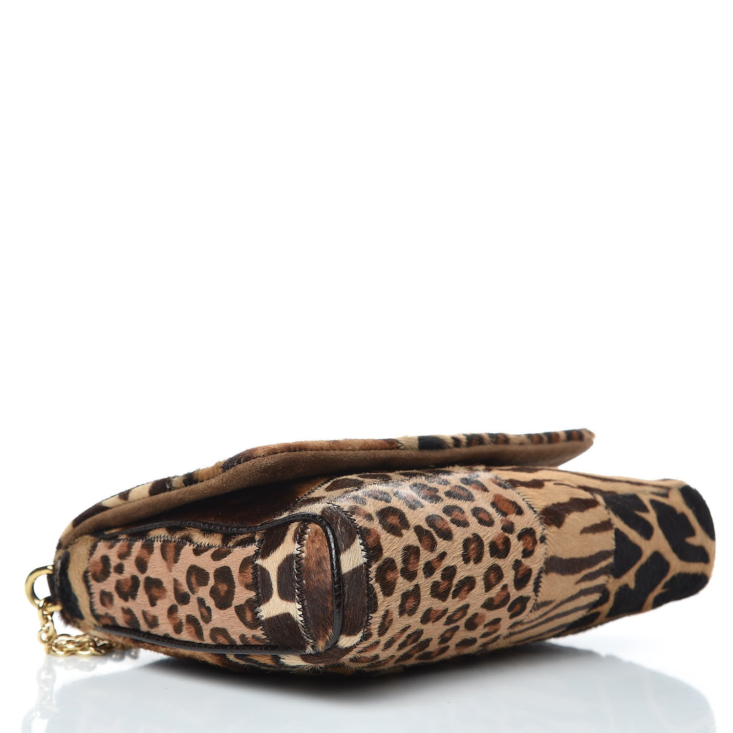 Dolce & Gabbana Calf Hair Animal Print Patchwork Shoulder Bag 4 of 10
