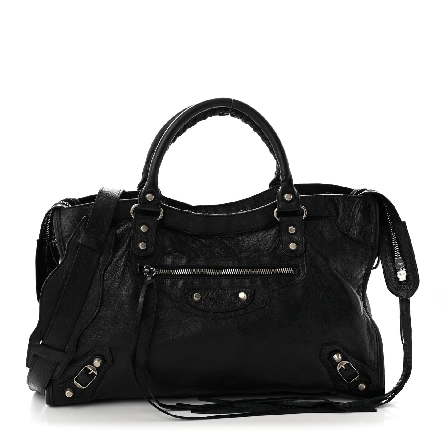 Agneau Classic Silver Hardware City Black
