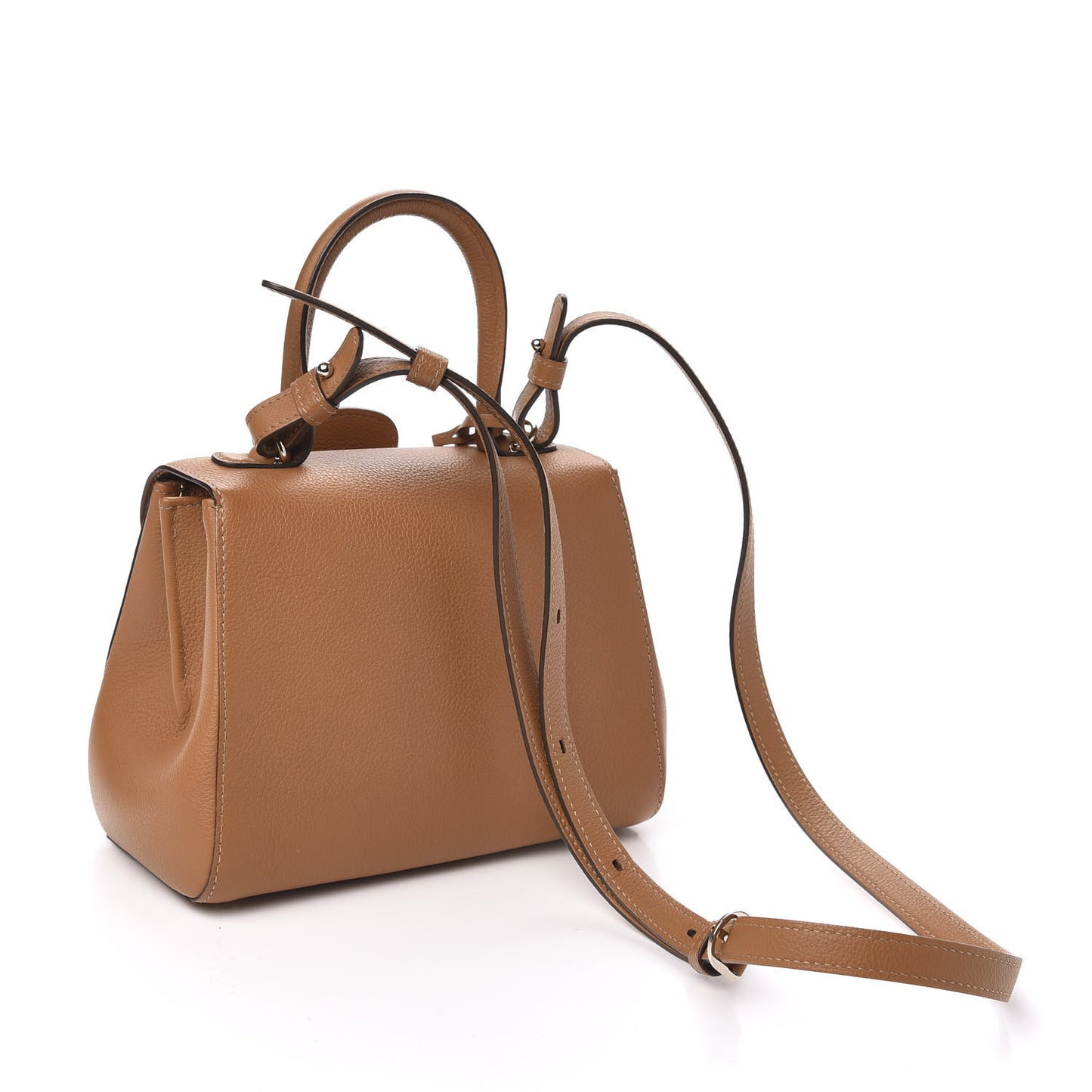Grained Calfskin Mini Brillant Satchel Natural