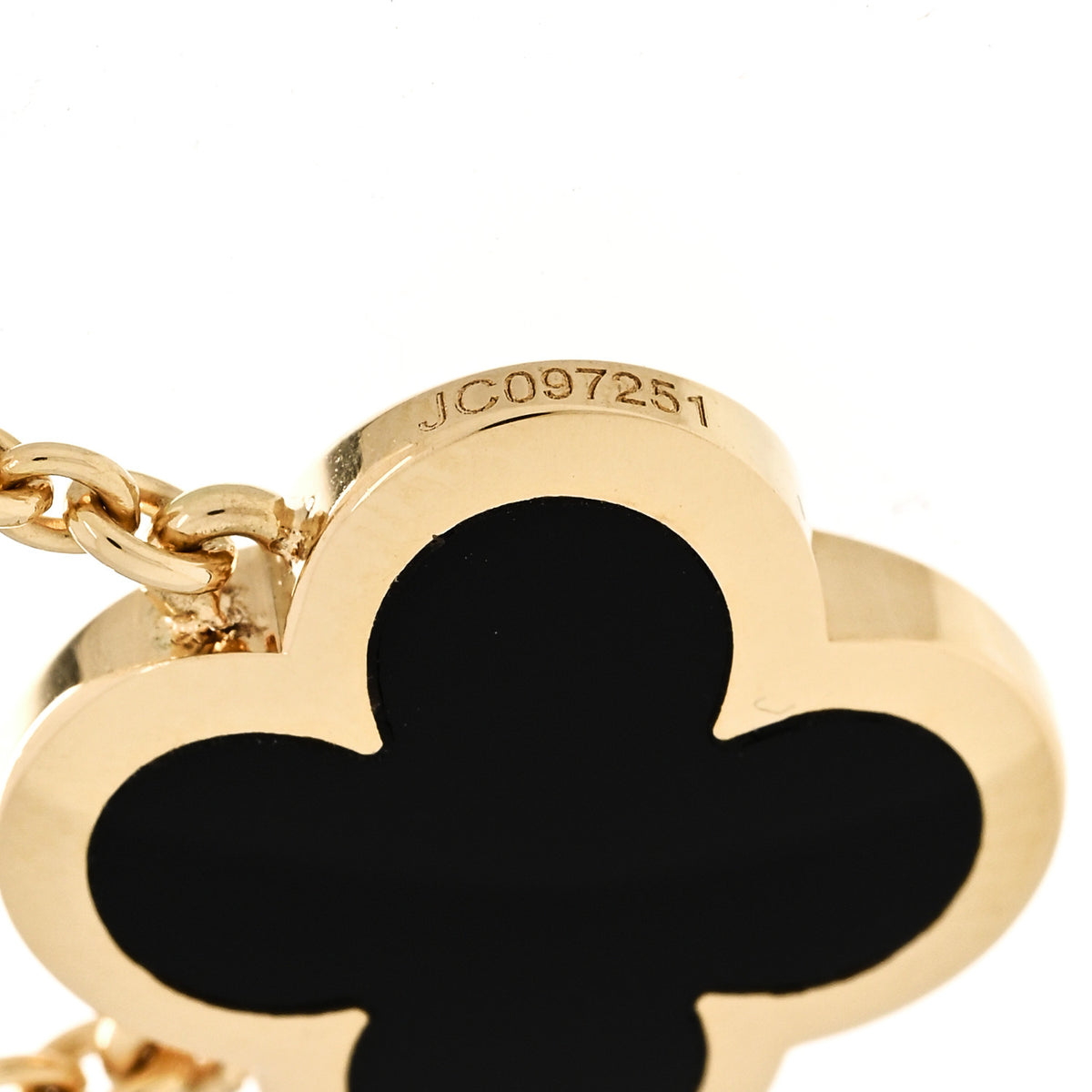 Van Cleef & Arpels 18K Yellow Gold Black Onyx Pure Alhambra Pendant Necklace 6 of 7