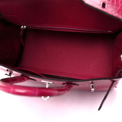 Hermes Shiny Porosus Crocodile Birkin 25 Rose Mexico 6 of 36