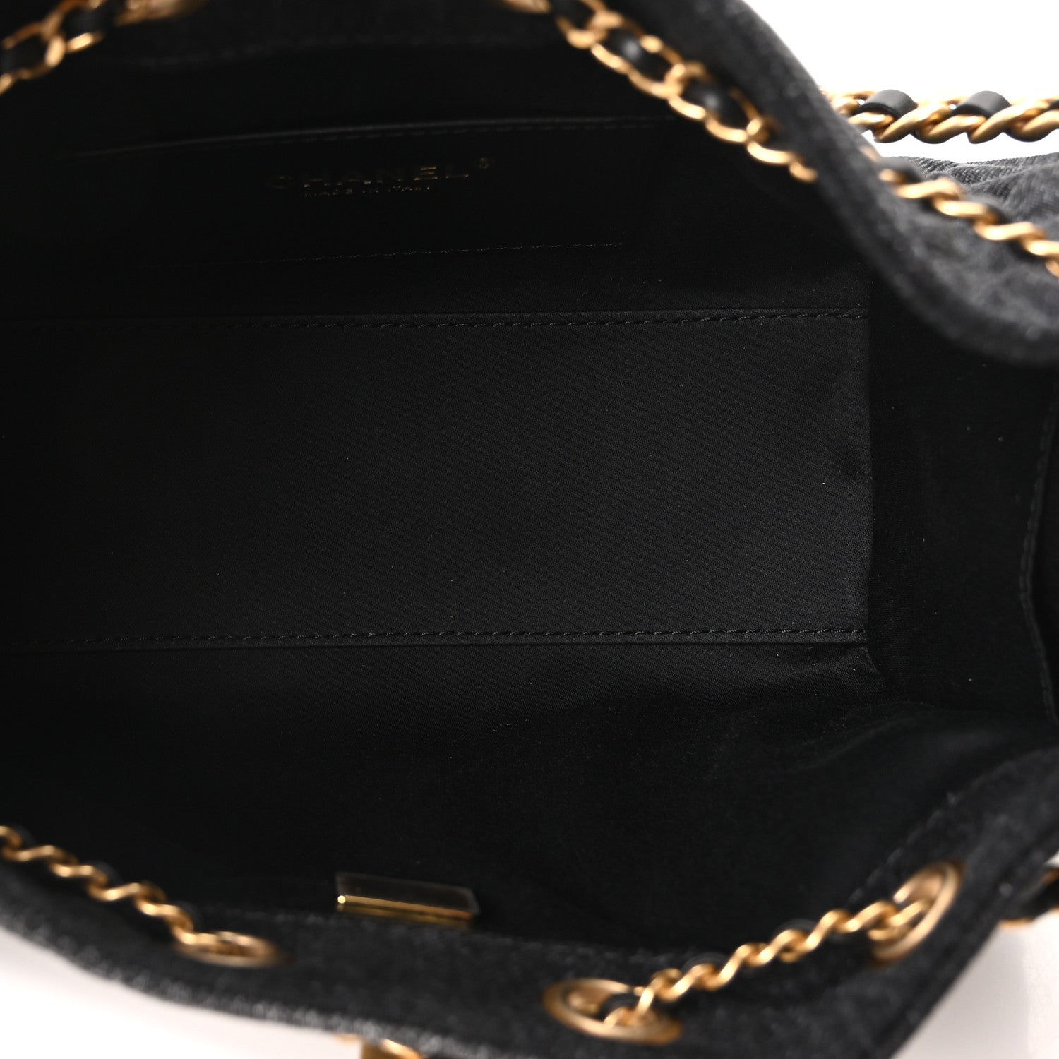 Chanel Washed Denim Quilted Mini Chanel 25 Handbag Black 9 of 19