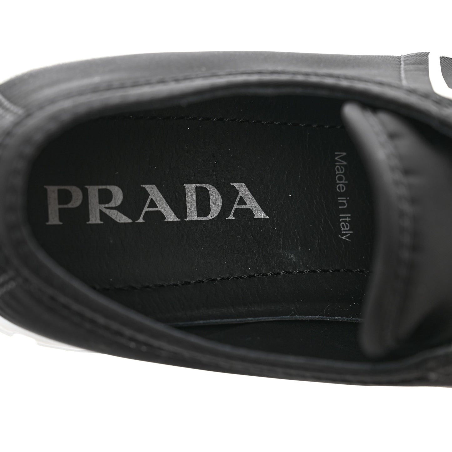 Re-Nylon Gabardine Triangle Logo Double Wheel 50mm Sneakers 38.5 Black