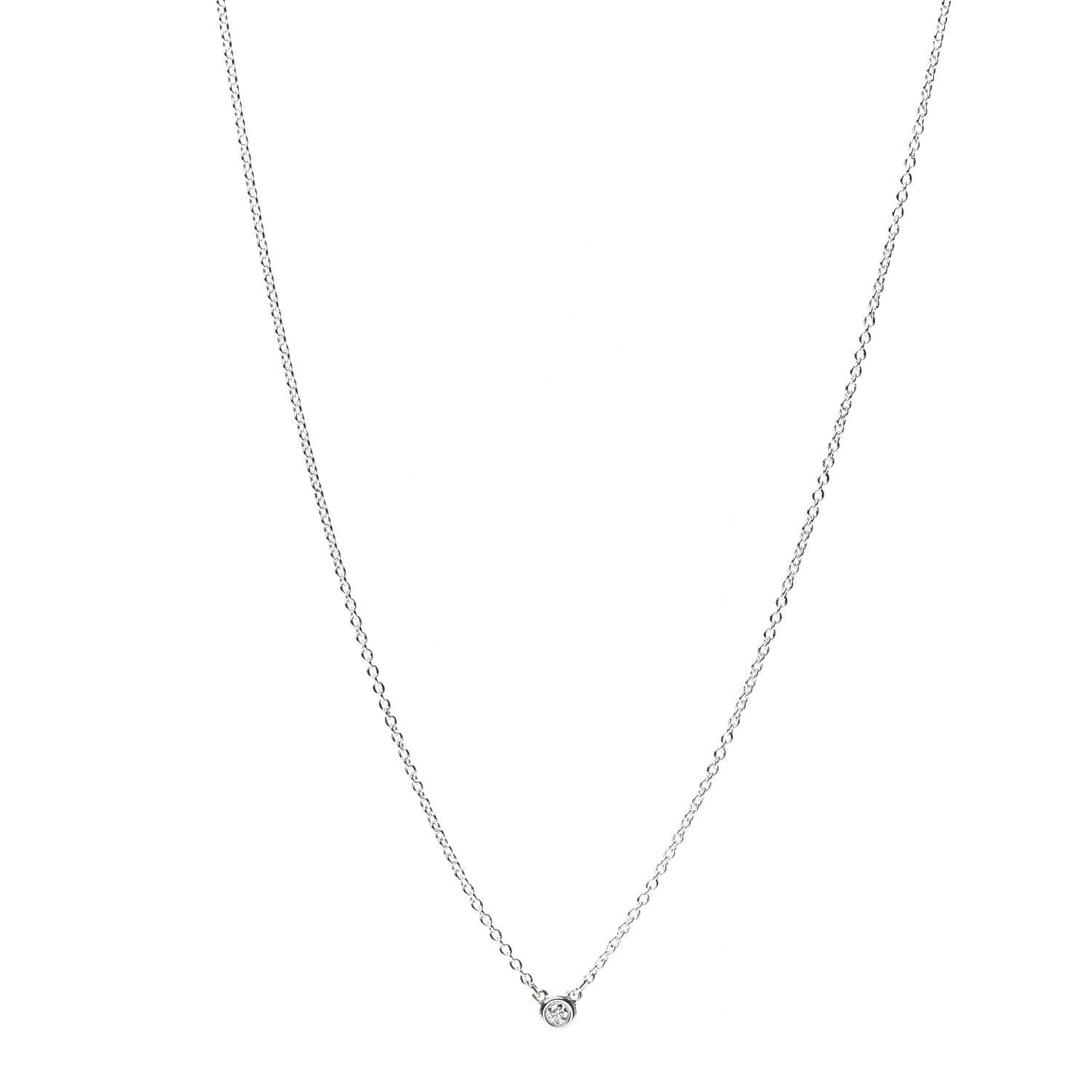 Sterling Silver Diamond .03ct Elsa Peretti Diamonds by the Yard Pendant Necklace