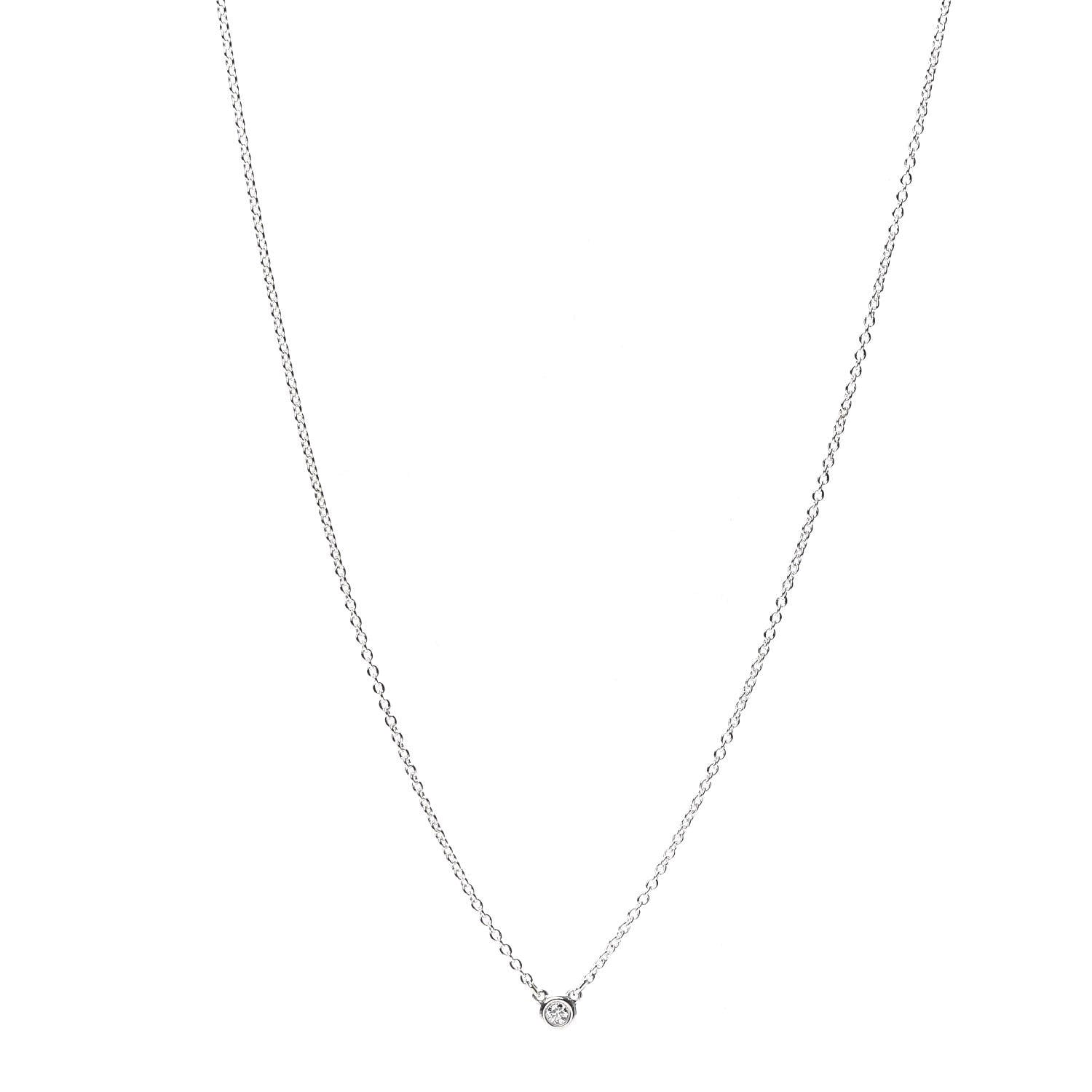 Tiffany Sterling Silver Diamond .03ct Elsa Peretti Diamonds by the Yard Pendant Necklace 1 of 7