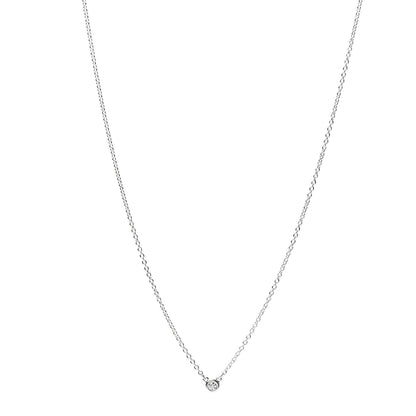 Tiffany Sterling Silver Diamond .03ct Elsa Peretti Diamonds by the Yard Pendant Necklace 1 of 7