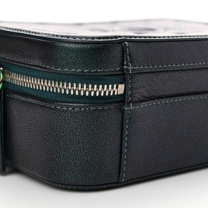 Chanel Iridescent Caviar Quilted Medium CC Filigree Vanity Case Dark Turquoise 9 of 10