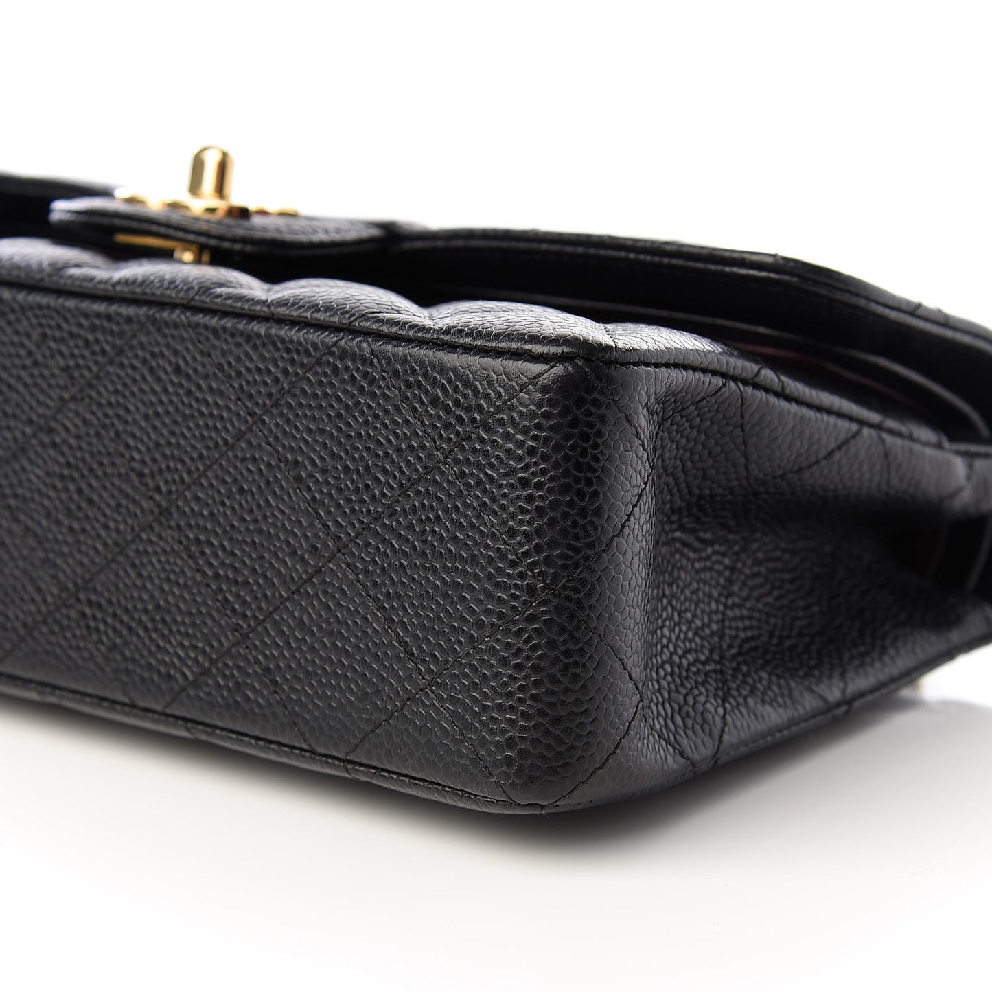 Caviar Quilted Small Double Flap Black