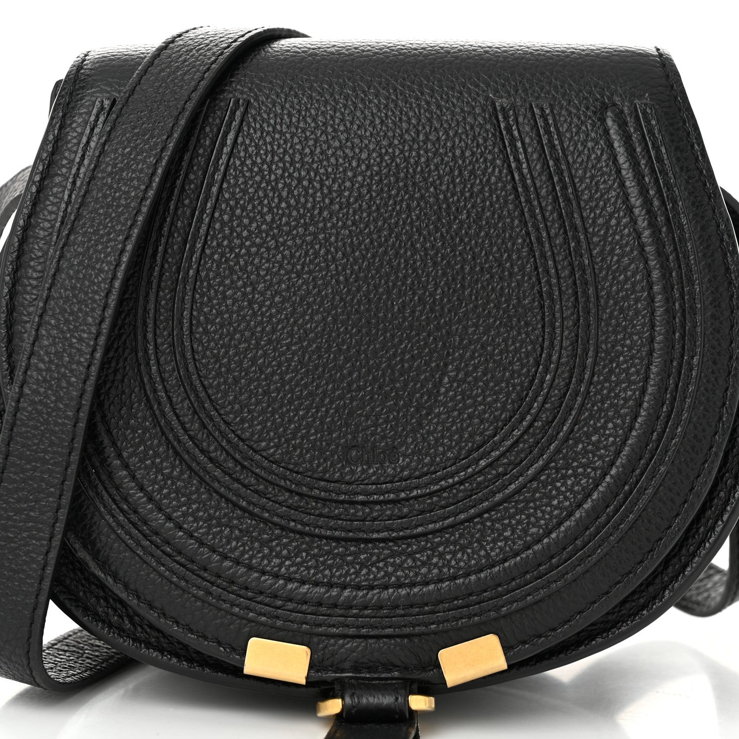 Chloe Grained Calfskin Small Marcie Saddle Bag Black 8 of 10