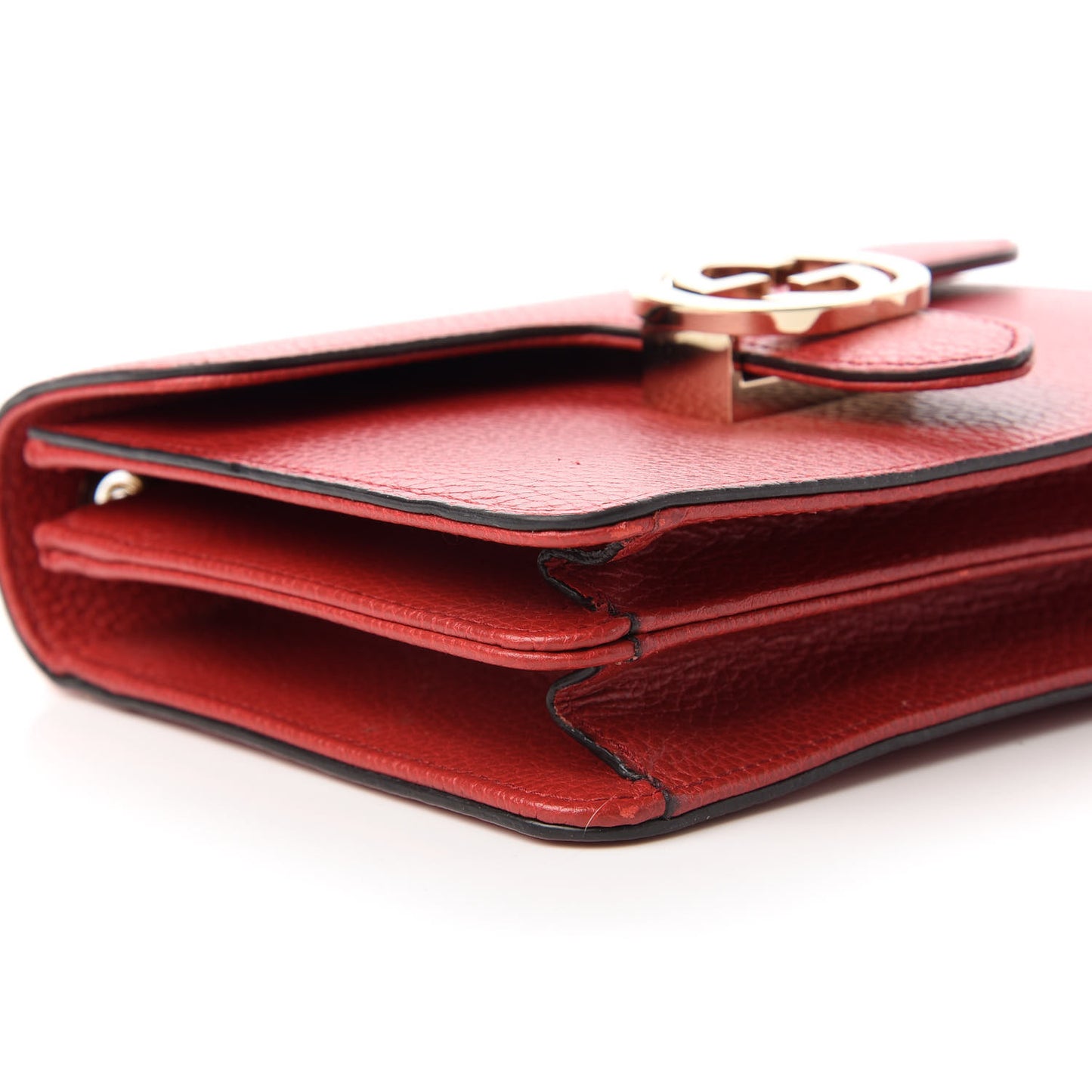 Dollar Calfskin Small Interlocking G Shoulder Bag Red