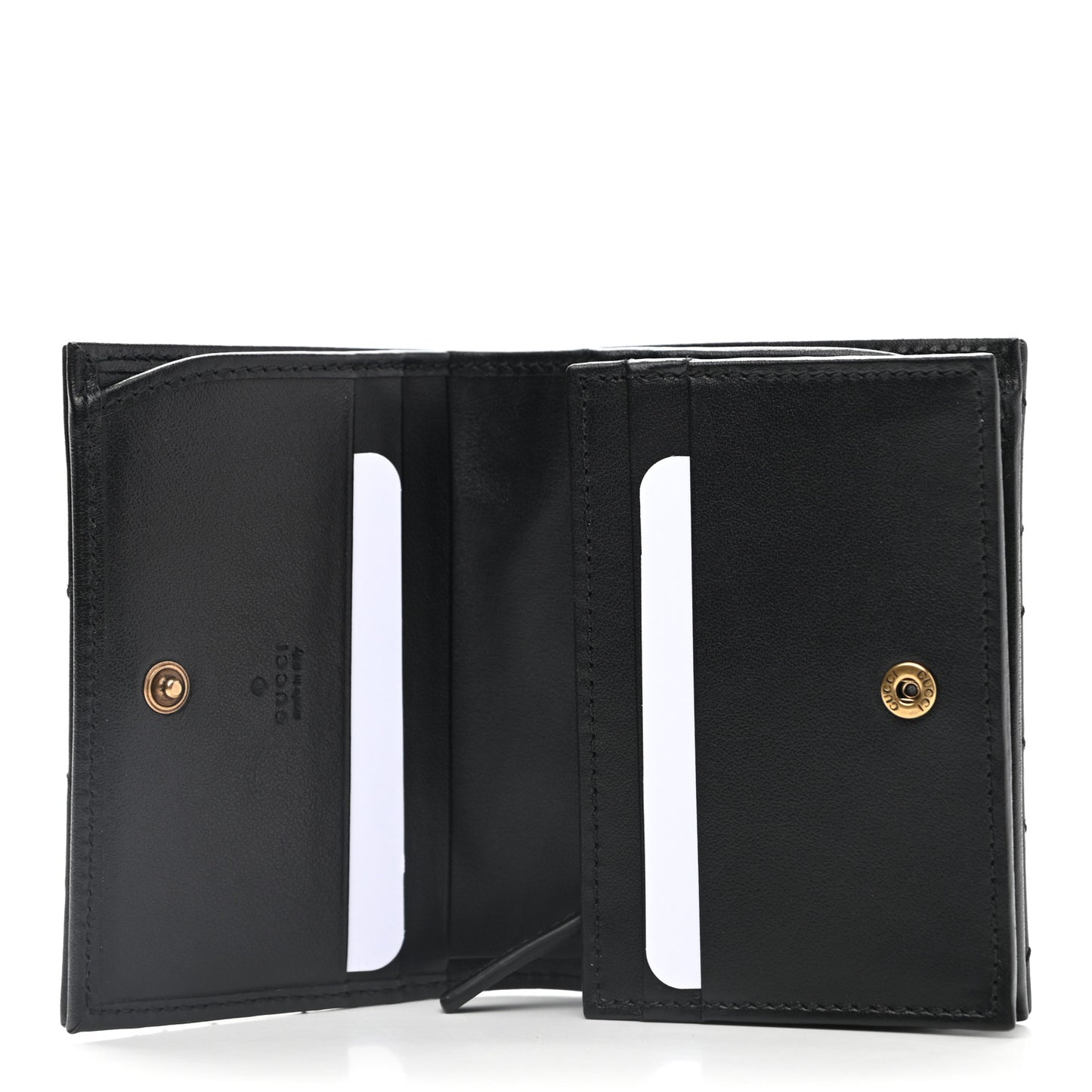 Calfskin Matelasse GG Marmont Card Case Wallet Black
