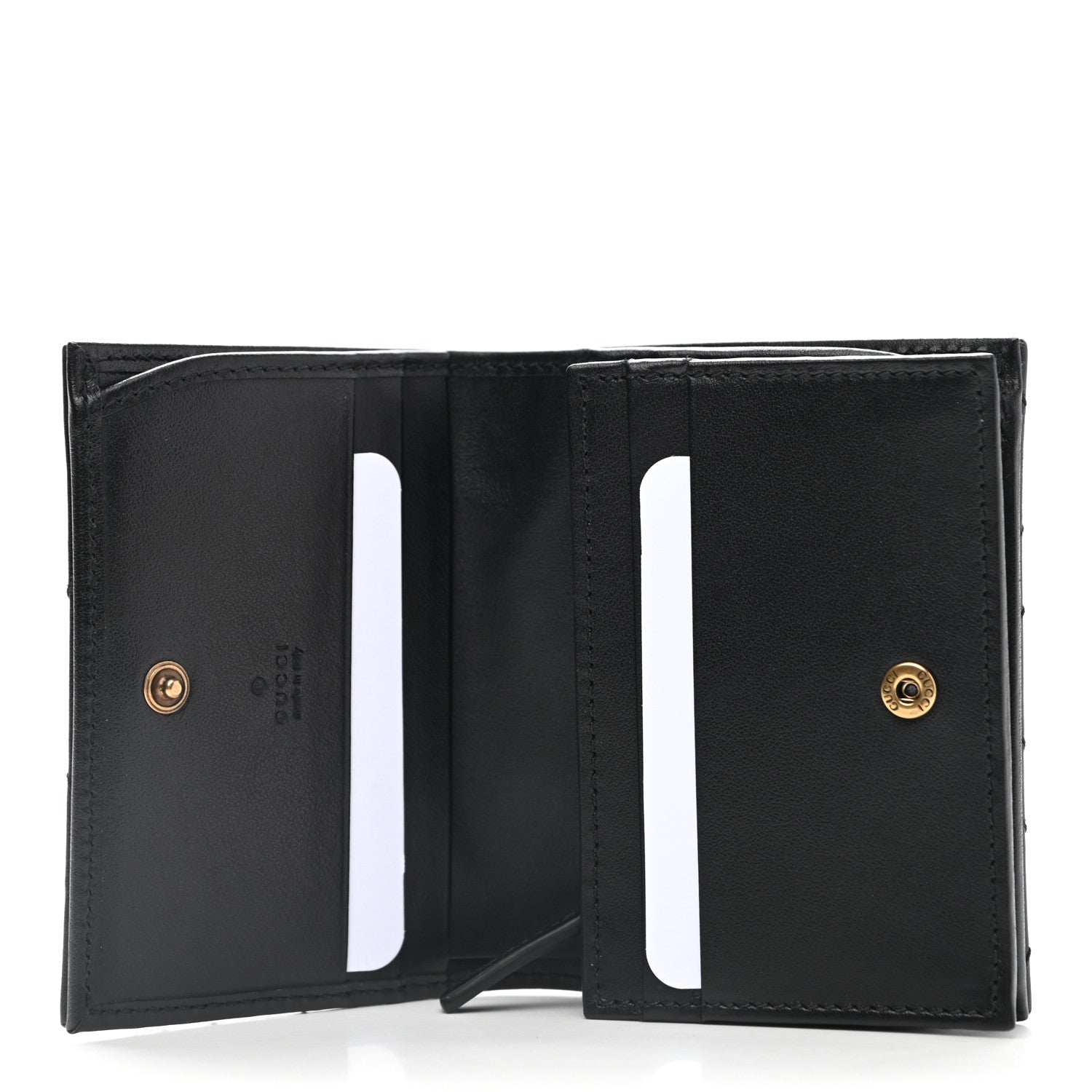 Gucci Calfskin Matelasse GG Marmont Card Case Wallet Black 5 of 8