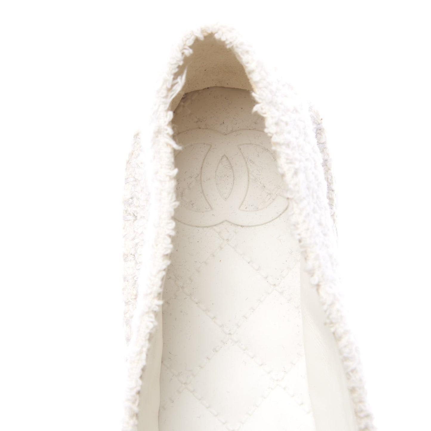 Terry Cloth CC Espadrilles 36 White Black