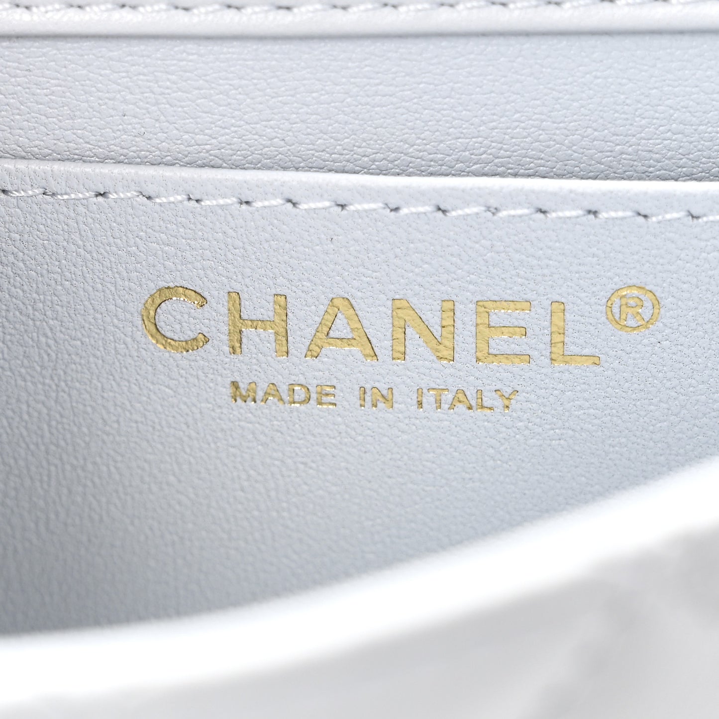 Shiny Lambskin Quilted Pearl Twist Mini Square Flap Light Blue