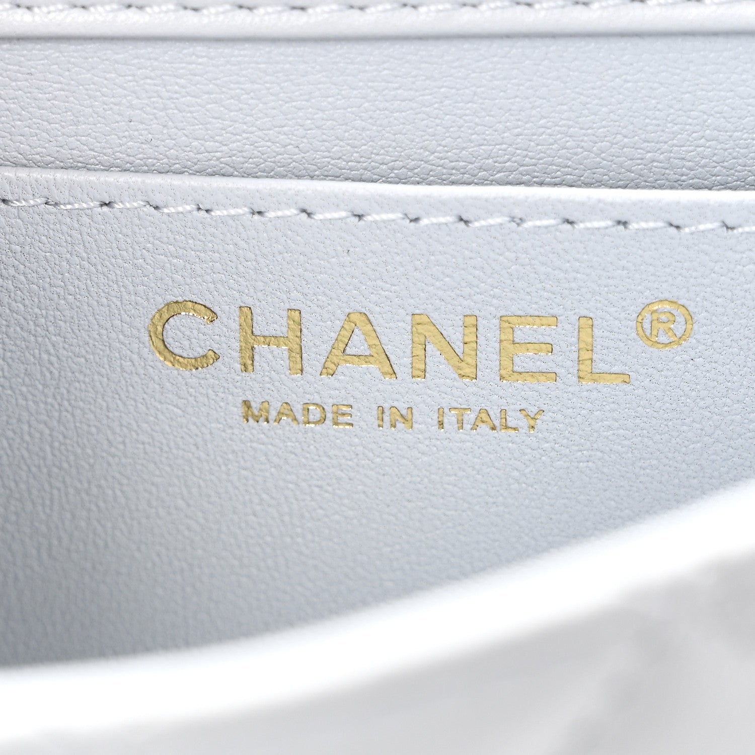 Chanel Shiny Lambskin Quilted Pearl Twist Mini Square Flap Light Blue 6 of 10