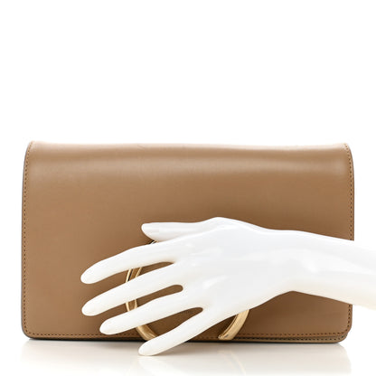 Chloe Calfskin Suede Gabrielle Clutch Cream Chestnut 2 of 17
