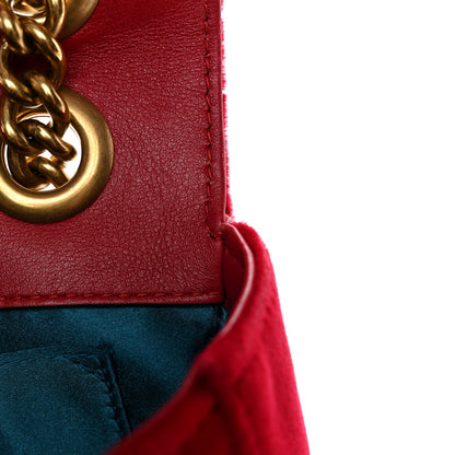 Gucci Velvet Matelasse Mini GG Marmont Shoulder Bag Hibiscus Red 11 of 11