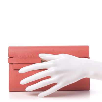 Hermes Epsom Kelly Longue Wallet Flamingo 2 of 9