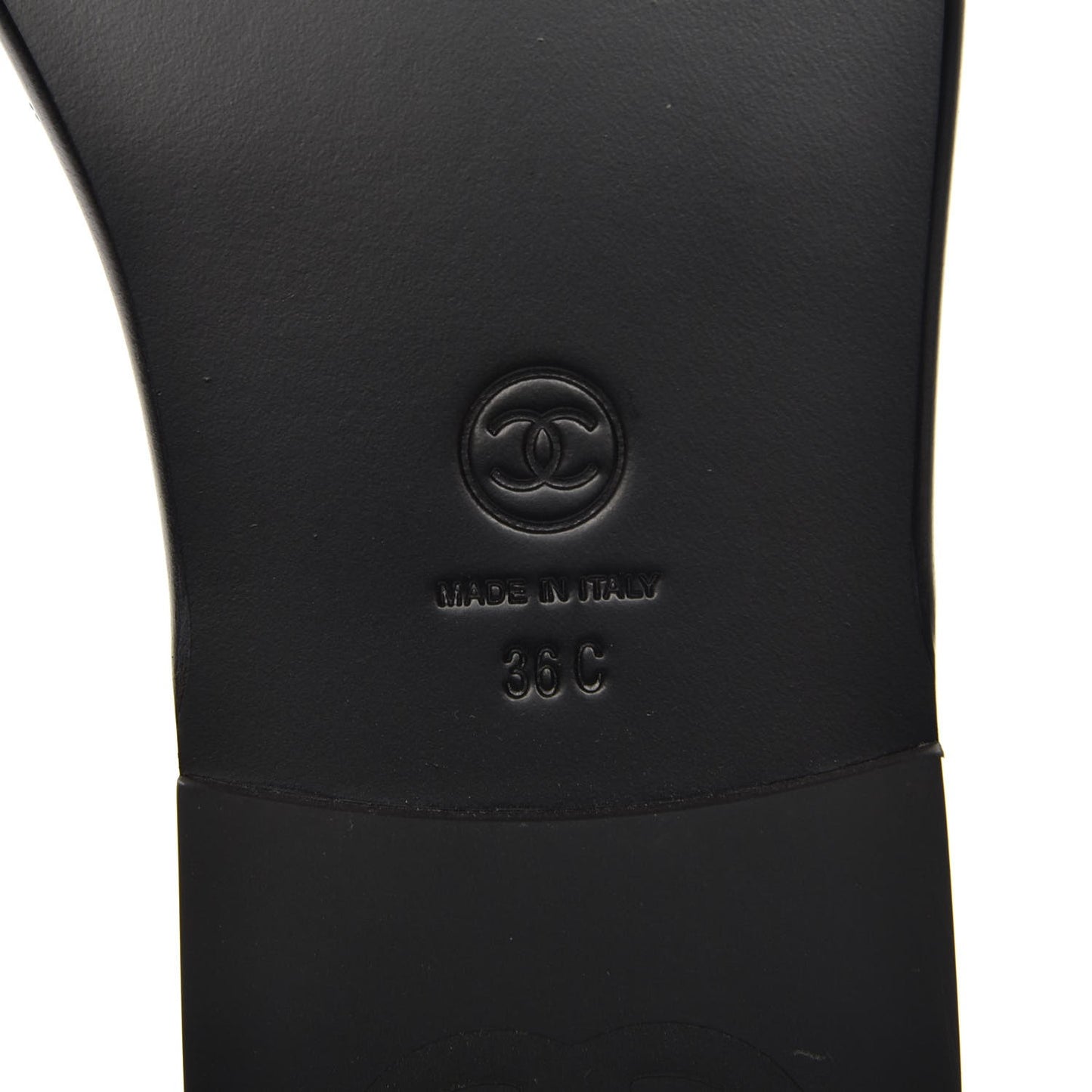 Patent Calfskin CC Slip On Mules 36 Black