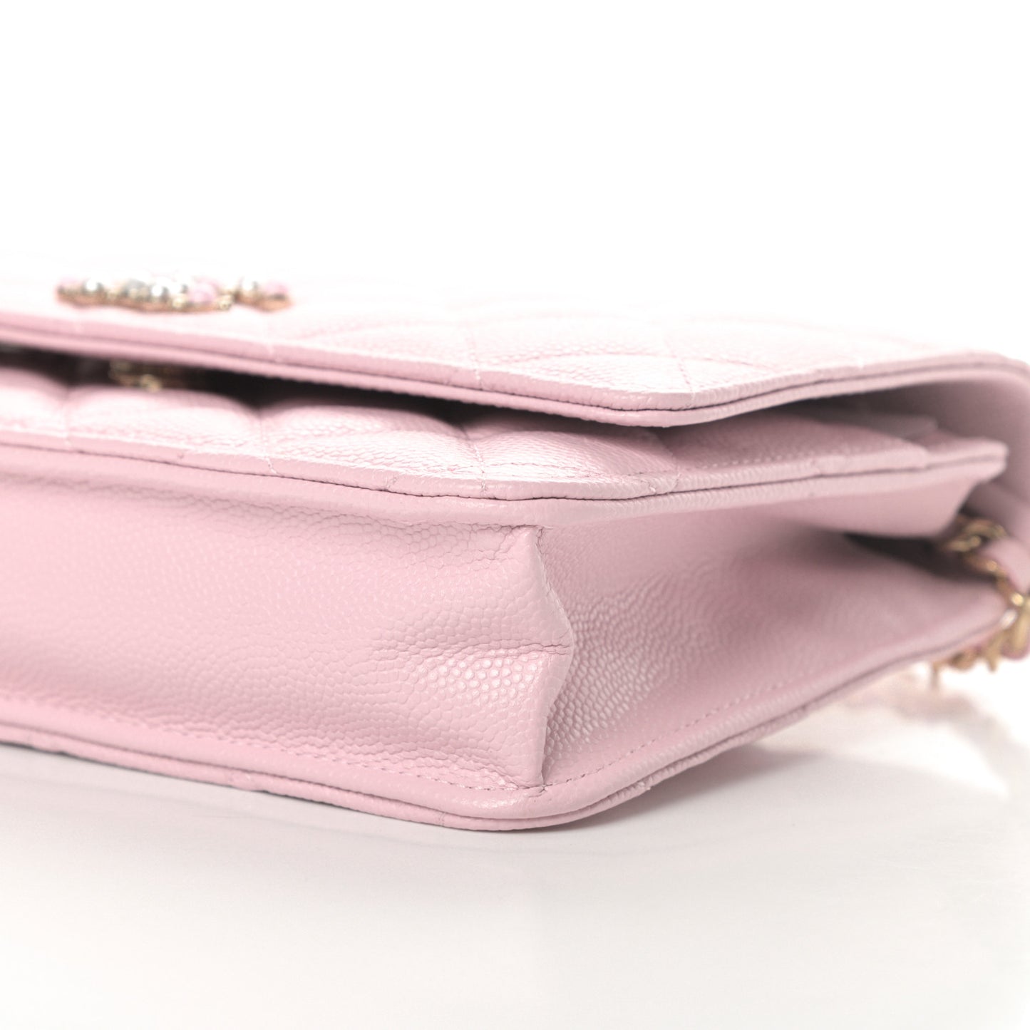 Caviar Quilted Coco Candy Wallet On Chain WOC Light Pink