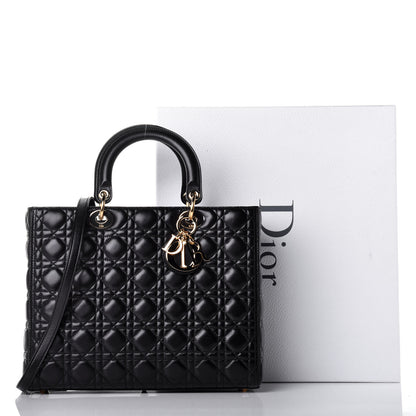 Christian Dior Lambskin Cannage Large Lady Dior Black 11 of 11