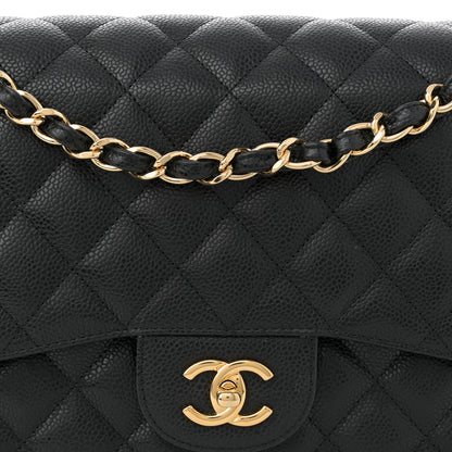 Chanel Caviar Quilted Jumbo Double Flap Black 8 of 12