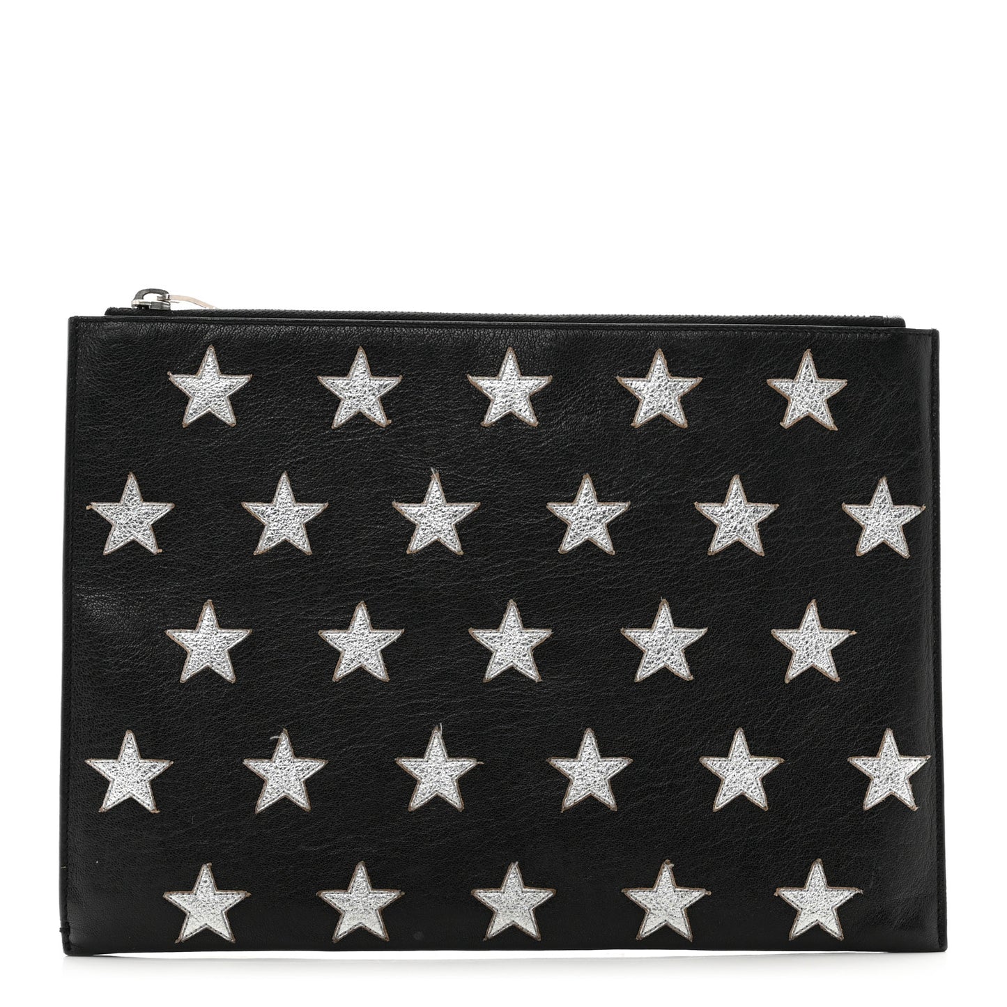 Calfskin Star Rider iPad Pouch Black Silver