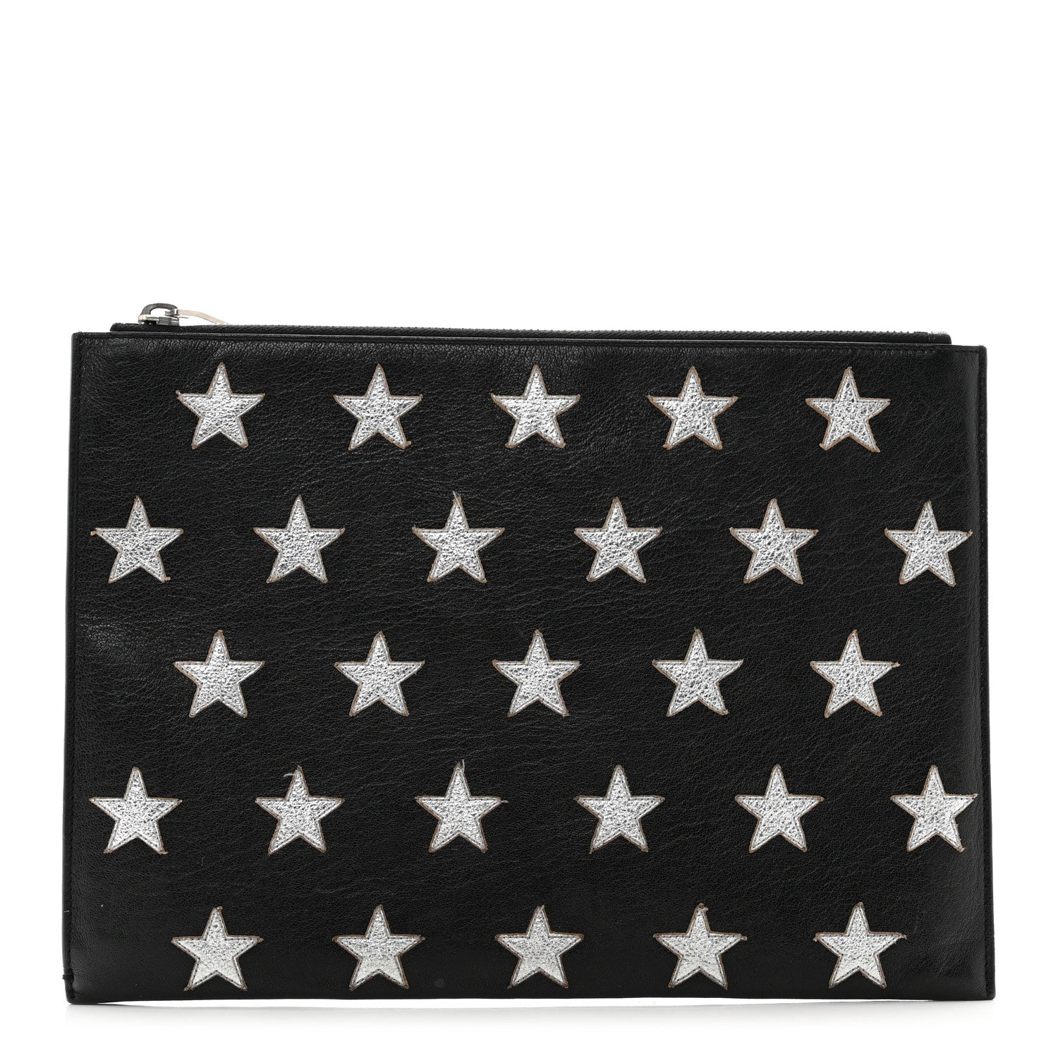 Saint Laurent Calfskin Star Rider iPad Pouch Black Silver 1 of 10