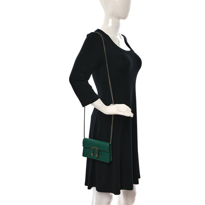 Gucci Calfskin Super Mini Dionysus Shoulder Bag Emerald 2 of 10