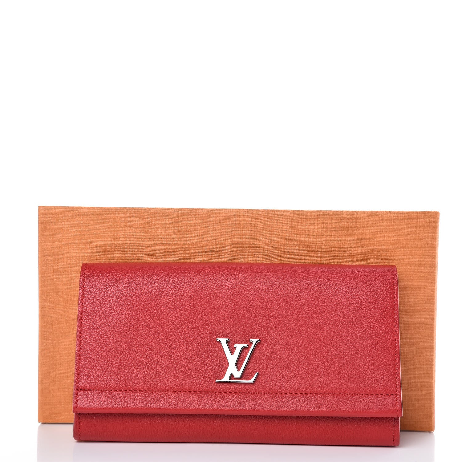 Louis Vuitton Calfskin Lockme II Wallet Rubis 8 of 8