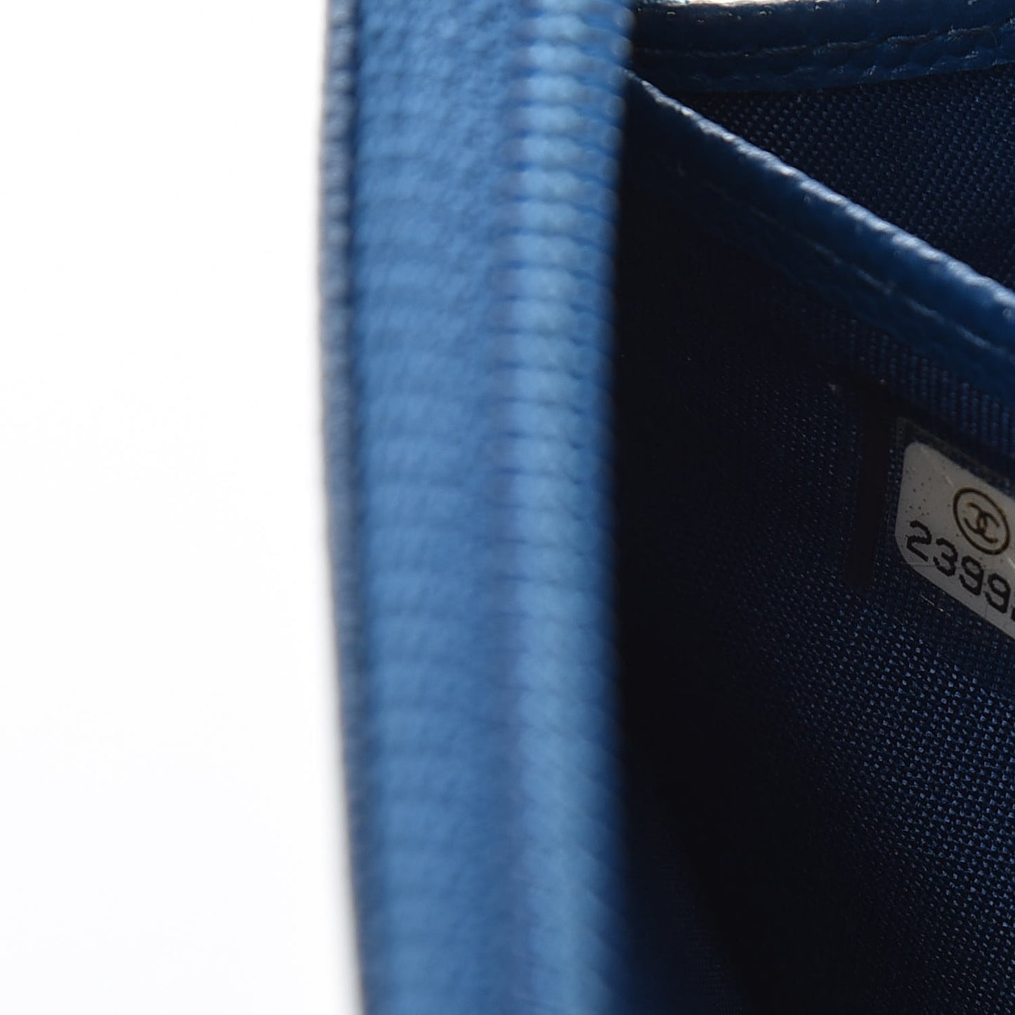Caviar Quilted Large Zip Around Boy Wallet Blue