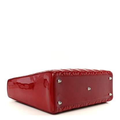 Christian Dior Patent Cannage Large Lady Dior Red 4 of 10