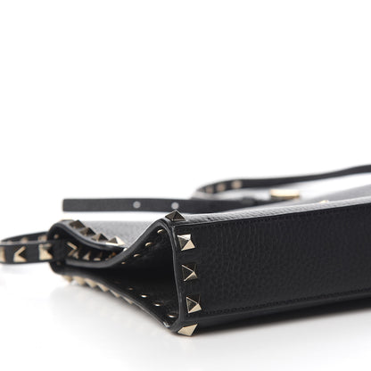 Valentino Garavani Pebbled Calfskin Medium Rockstud Flip Lock Crossbody Bag Black 6 of 8