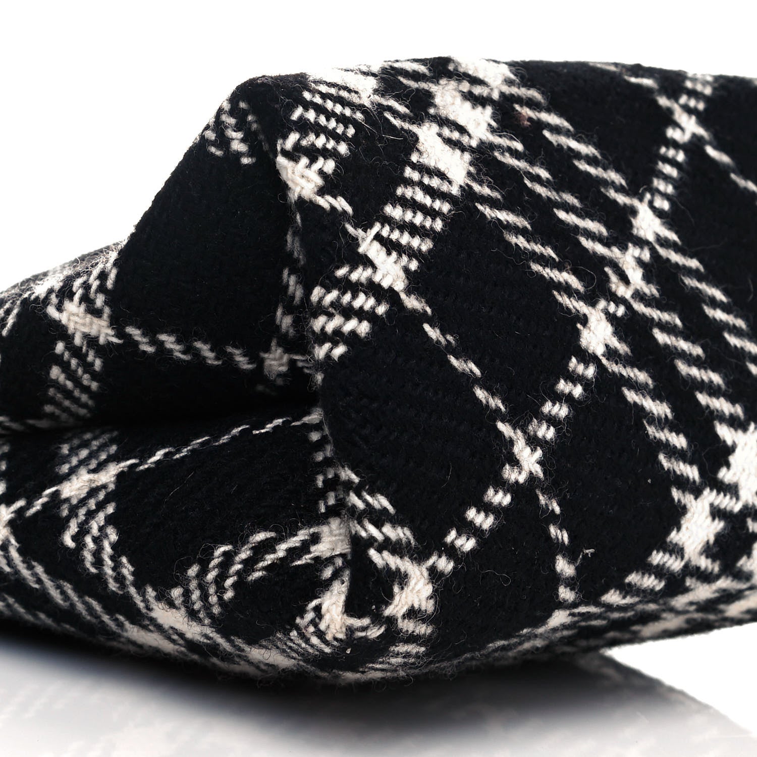 Burberry Wool Plaid Check Tote Black 8 of 10