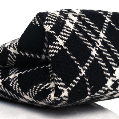 Burberry Wool Plaid Check Tote Black 8 of 10