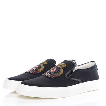 Gucci Canvas Anchor Patch Mens Slip On Sneakers 8 Navy 3 of 11