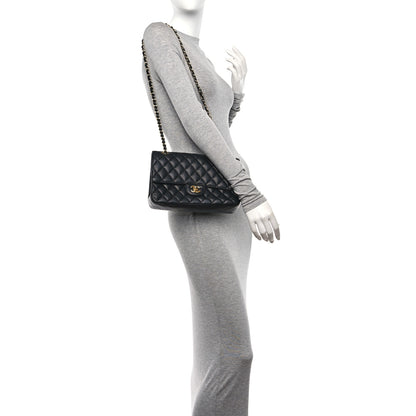 Chanel Caviar Quilted Medium Double Flap Black 2 of 12