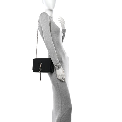 Saint Laurent Smooth Calfskin Medium Classic Monogram Kate Tassel Satchel Black 2 of 13