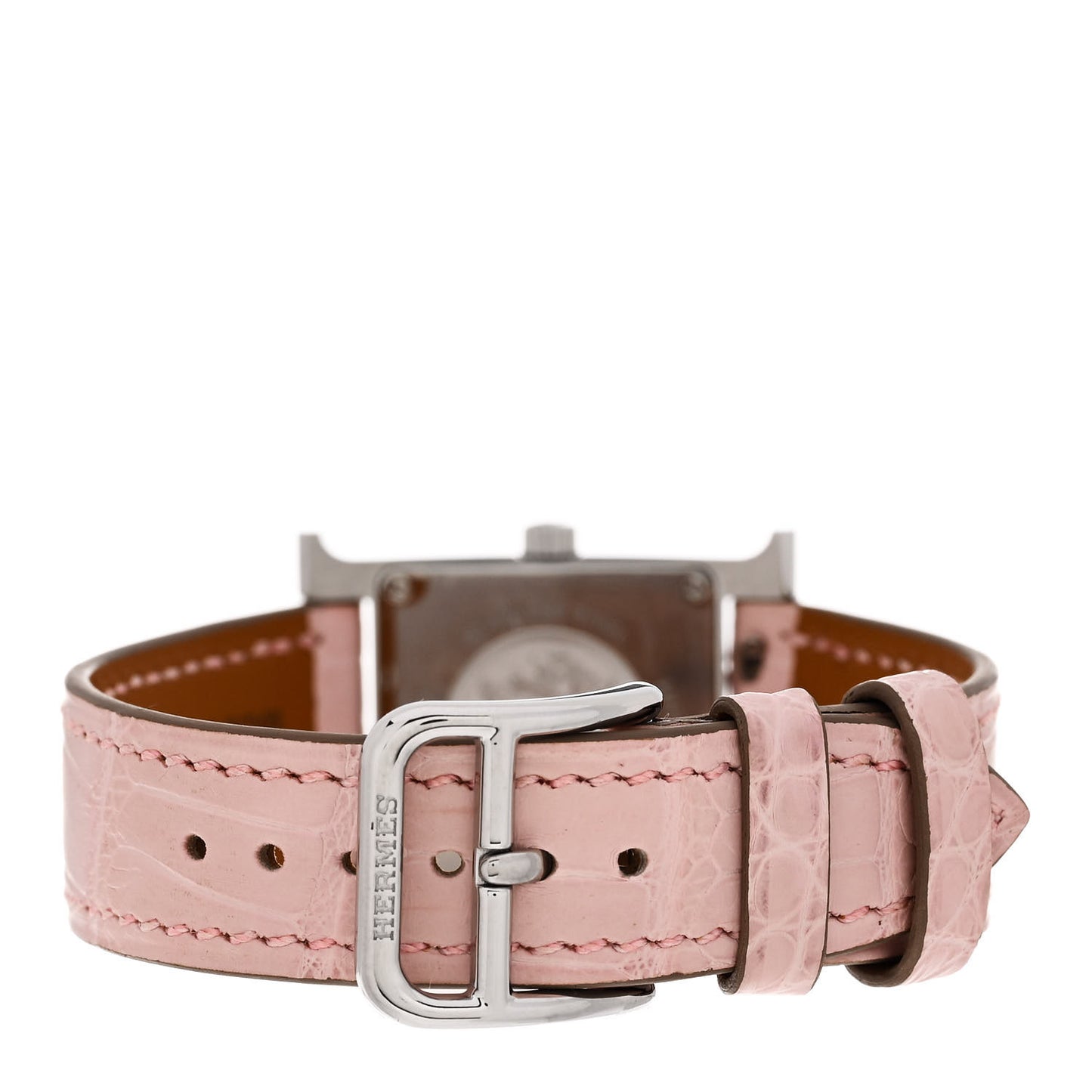 Stainless Steel Alligator Diamond Bezel Mother of Pearl 21mm Heure H Hour Quartz Watch Rose Pale