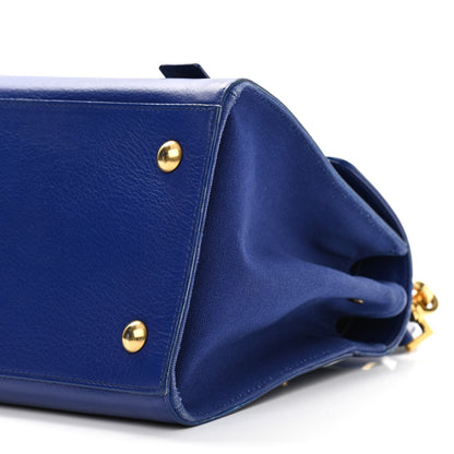 Saint Laurent Calfskin Canvas Small Muse Two Blue 10 of 20